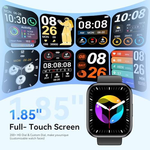 Smart Watch for Men Women, 1.85" HD Fitness Tracker with Bluetooth Calls, 120+ Sport Modes Fitness Watch, Fitness Tracker ...