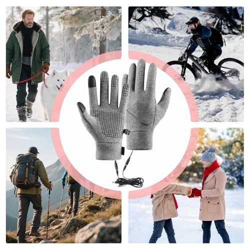 Heated Gloves for Men and Women, Rechargeable Electric Gloves Battery Hand Warmer for Winter Sports Snow Biking Riding Skiing