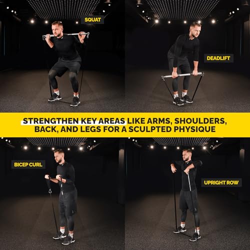 Long Resistance Bands for Working Out Men and Women - Set of 5 Pull-Up Bands, Rubber Handles and Door Anchor - Workout Ban...