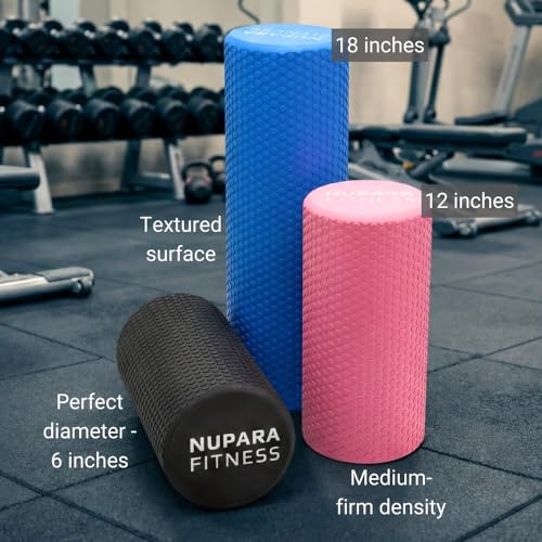 NUPARA FITNESS Foam Roller for Back, Legs, and Deep Tissue Muscles. Muscle Roller for Running, Cycling, Sports, Exercise, ...