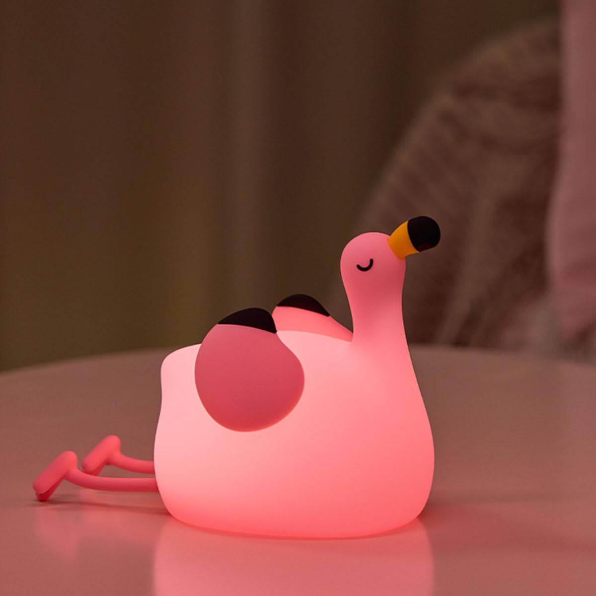 Flamingo Night Light,Dimmable Silicone Animal Nursery Night Light,Pink Flamingo Lamp Decor for Kids Room Bedroom,Birthday Christ