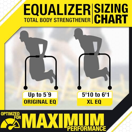 Lebert EQualizer Total Body Strengthener – Portable Dip Station for Full Bodyweight Training – Includes Hip Resistance Ban...