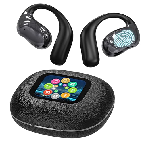 Piluyaa Open Ear Earbuds Ultra Comfort Wireless Bluetooth 5.4 Headphones Over The Ear Earbuds with Intelligent Touch Scree...