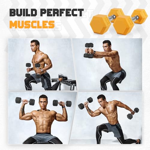 Portzon Weights Dumbbells Pink Colors Compatible with Set of 2 Neoprene/Rubber Dumbbells,1-15 LB, Anti-Slip, Anti-roll, He...
