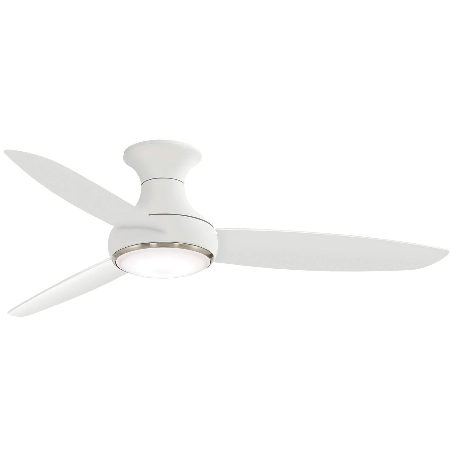 Minka-Aire Concept Iii 54 Hugger Ceiling Fan With Led Light Kit In White Finish, F467L-Wh