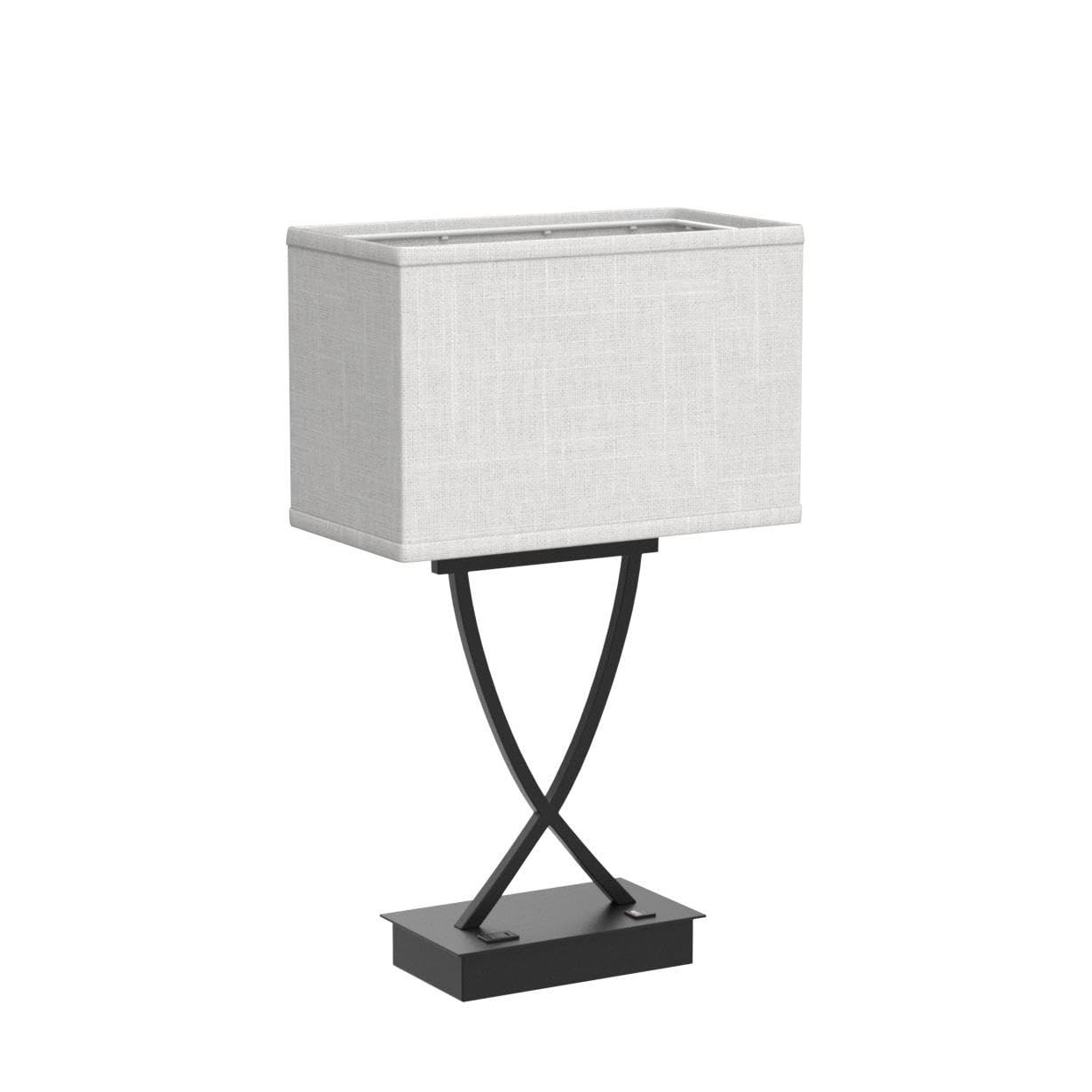 OYedis 3-Way Dimmable Touch Control Table Lamp with USB Charging Port, AC Outlet, 21.38in, Flat Black, Model T002