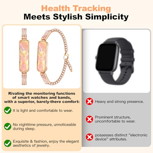 DOSUKE Fitness Tracker Bracelet for Women, Heart Rate & Blood Pressure Monitor Oxygen Sleep & Activity Tracker Step & Calo...