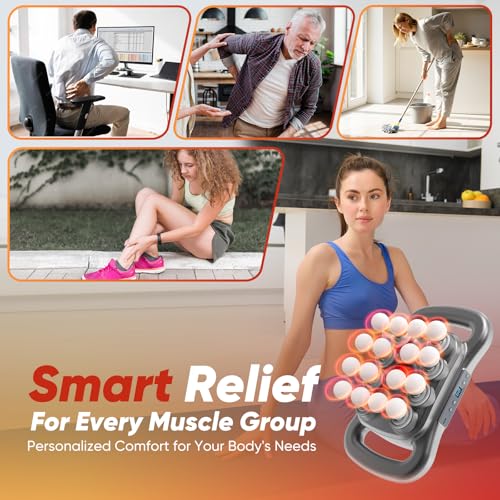 Deep Tissue Massage Gun for Athletes – 16 Heads, 9 Speeds & 3 Smart Modes, Ultra-Quiet Brushless Motor, Type-C Rechargeabl...
