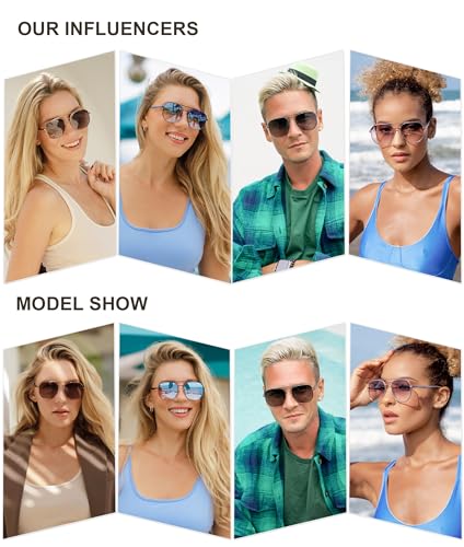 SOJOS Classic Square Aviator Sunglasses for Women Men Retro Hexagon UV400 Protection Shades SJ1222