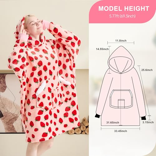 NORD ECO Wearable Blanket Hoodie for Adult Women, Oversized Sherpa Fleece Hooded Sweatshirt, Cozy Blanket Hoodie with Slee...
