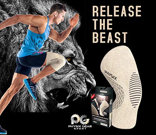 Physix Gear Knee Compression Sleeve for Men & Women - Best Compression Knee Brace for Walking, Running, Gym, Basketball, W...
