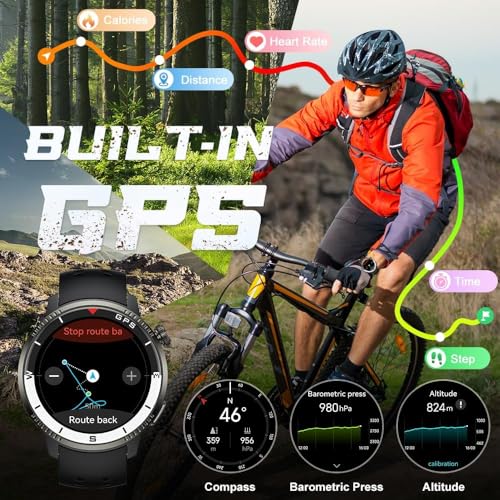 Military Smart Watch(Answer/Make Call), GPS Smartwatch for Men Women, 1.43" HD AMOLED Display, Fitness Activity Tracke wit...