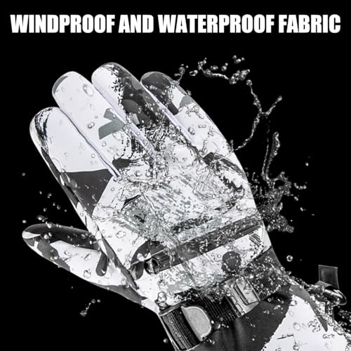 VZVXDW Winter Gloves, Waterproof Thermal Touchscreen Ski Glove, Suit for Ski, Cycling, Hiking, Driving, Typing, Freezer Work