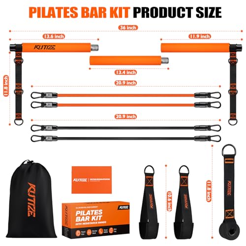 KUTIZE Pilates Bar Kit with Resistance Bands, Pilates Equipment, Multifunctional Pilates Bar for Women & Men, Pilates kit ...