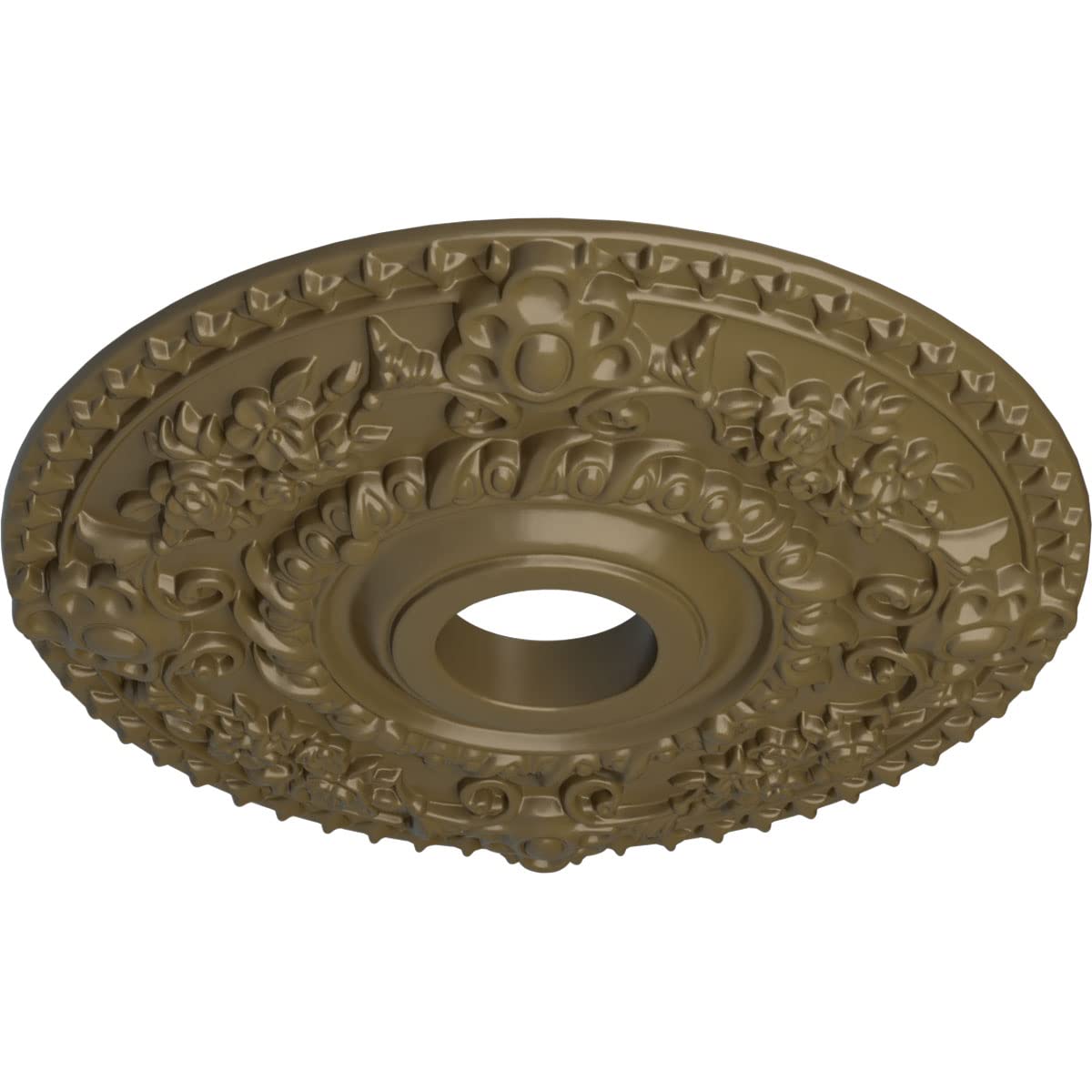 Ekena Millwork Cm18Rommf Rose Ceiling Medallion, Mississippi Mud
