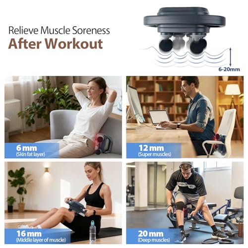grnpeak 8 Head Massage Gun Deep Tissue,Back Massager for Pain Relief Deep Tissue,Neck Massager,Shoulder Massager,Handheld ...