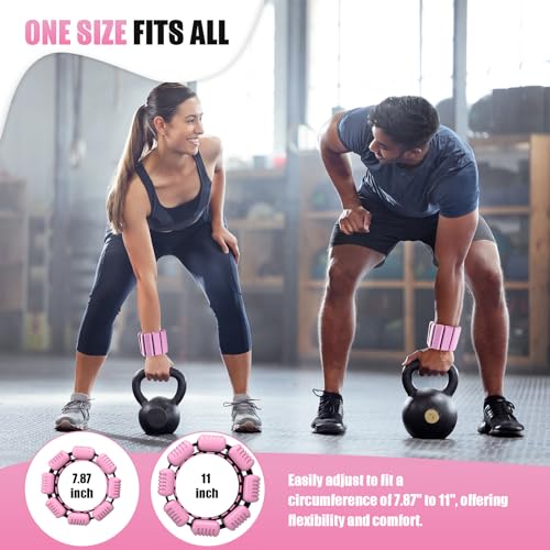Pilates Wrist Ankle Weights for Women, Wearable Strong Arm & Leg Weights Set of 2(1 lb/2.2 lbs Each), Adjustable Ankle Wei...