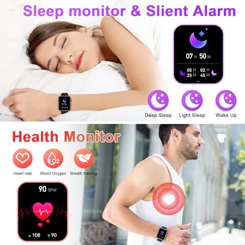 Smart Watch for Men Women Fitness: Waterproof Make Answer Call Running Smartwatch for Android Phone iPhone Samsung Compati...