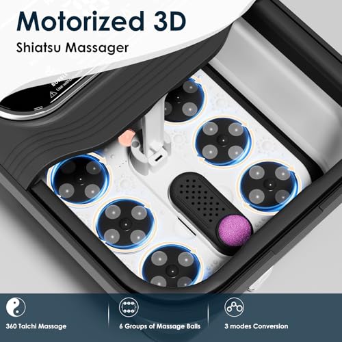 Ranjova Collapsible Foot Spa Electric Rotary Massage, Foot Bath with Heat, Bubble,Temp Control, and 24 Motorized Shiatsu M...