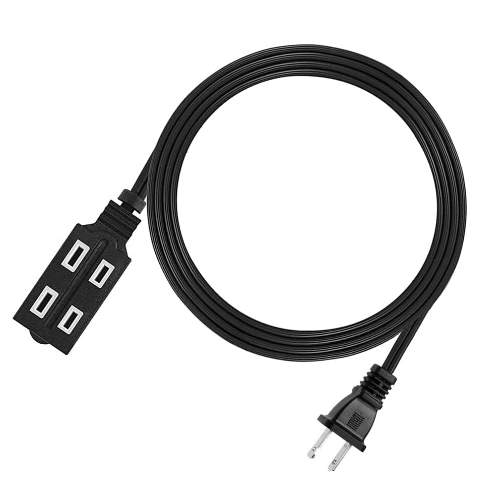 Cmple - 3-Outlet Extension Power Cord 2 Prong Outlet Extender Cable 13 Amps, 125V, Household For Indoor Use With Protective Outl