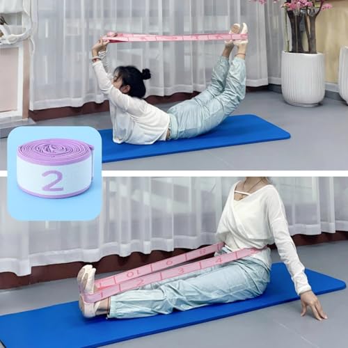 Multi-Loop Stretch Band - Yoga, Pilates, Ballet, and Physical Therapy Stretching Strap for Flexibility, Leg Stretching, an...