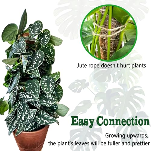 4 Pack 22 Inch Moss Poles, Stackable Moss Pole for Plants Monstera, 70 Inch Tall Moss Poles for Climbing Plants Indoor, Co...
