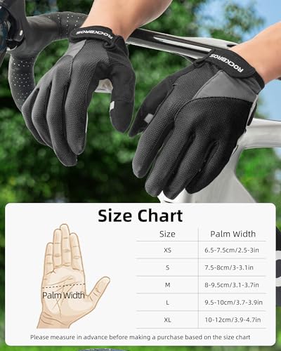 ROCKBROS Cycling Gloves for Men Women - Breathable Gel Pad Road Mountain Bike Gloves - Touch Screen Anti-Slip MTB Gloves f...