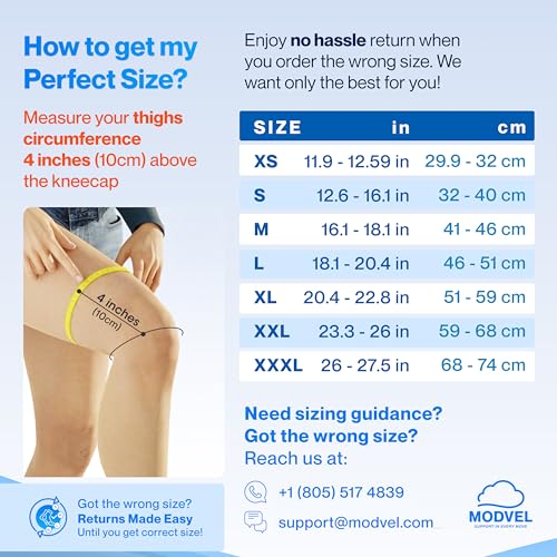 Modvel 2 Pack Knee Brace for Women & Men - Workout Knees Compression Sleeve for Knee Pain Relief Joint Support for ACL, Ar...