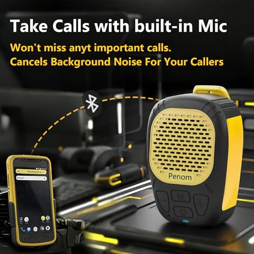 Wearable Bluetooth Speaker,Clip on Wireless Jobsite Water-Resistant Portable Speaker, Built in Mic for Hands-Free/Call, Su...