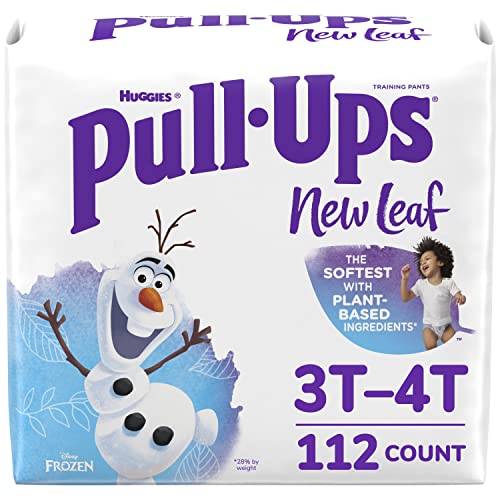 Pull-Ups New Leaf Boys' Disney Frozen Potty Training Pants, 3T-4T (32-40 lbs), 112 Ct (4 packs of 28), Packaging May Vary