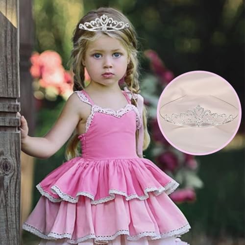 Naturahand 6 Pieces Silver Metal Tiara Crown Headbands with Decorative Dazzling Rhinestone Wedding Prom Birthday Party Pri...