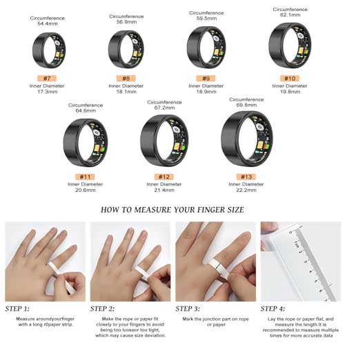 ZBNMY Smart Ring for Women Men,Fitness Tracker Ring with Heart Rate, Sleep Monitoring, Blood Oxygen, Step Counting for iOS...