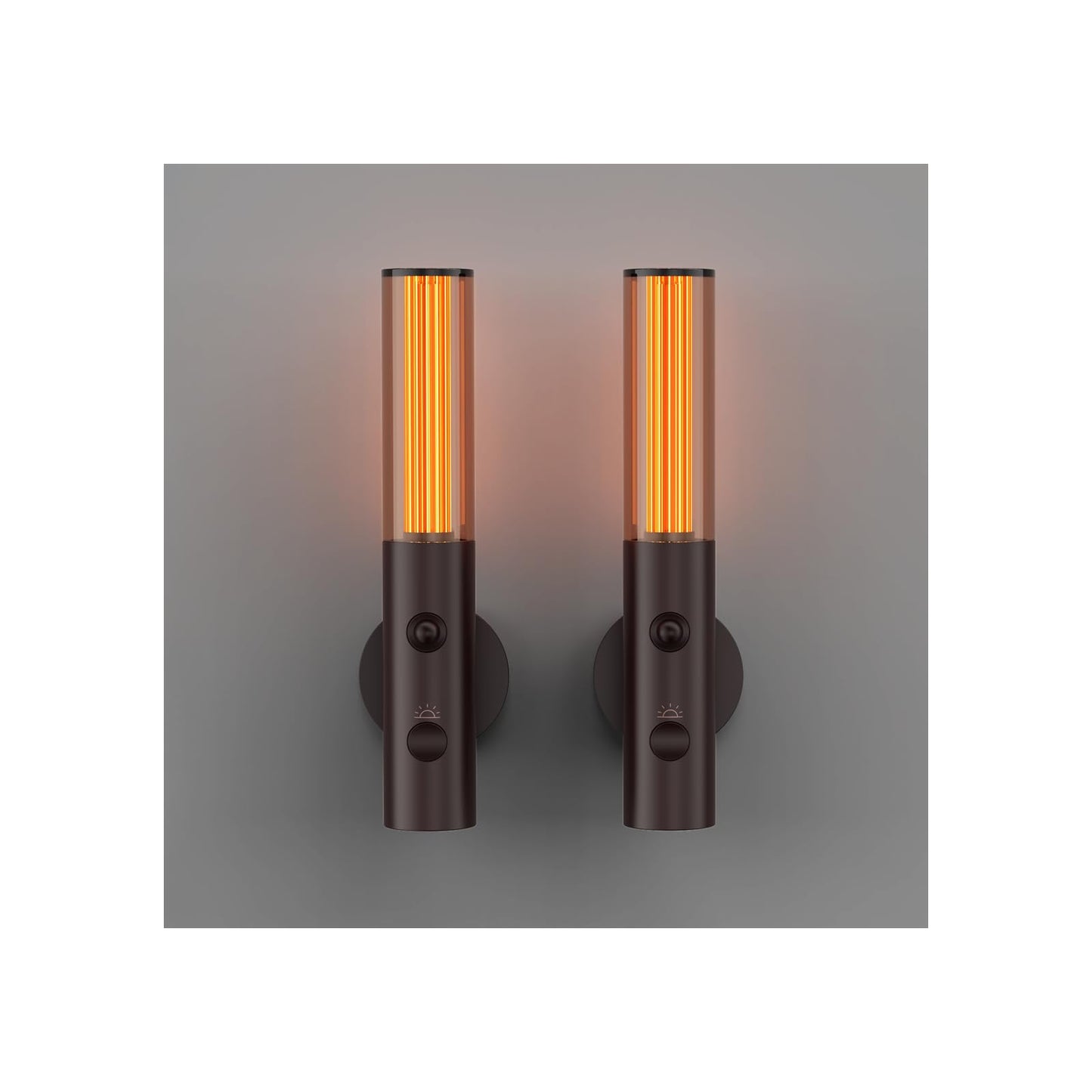 Koopala Auto-On Motion Detection Night Lamp, Set of 2, Battery Operated LED Light, Black-C, Model DS903, Customizable Modes