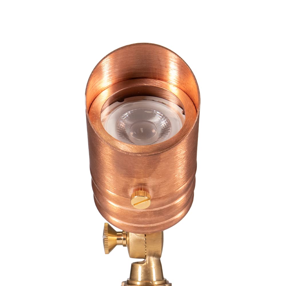 Volt Fat Boy 12V Outdoor Mini Spotlight (Copper) With 5W 2700K Warm White 400 Lumen Mr16 Led Bulb For Low Voltage Landscape Lighting Of Yard  Lawn  Garden  Patio  Trees & House