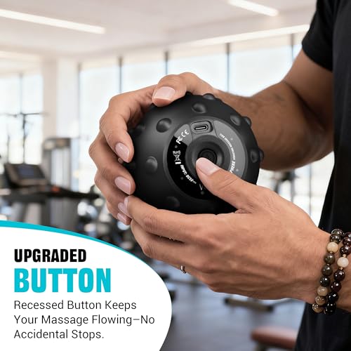 Vulken Vibrating Massage Ball for Muscle Recovery with SphereStrap – Target Hard-to-Reach Areas, Hands-Free Back Massage. ...