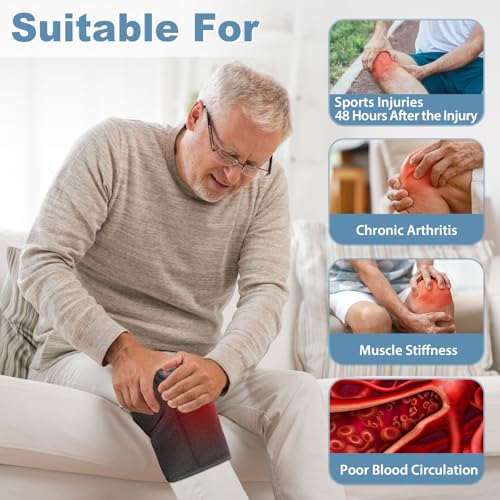 Heated Knee Brace, Cordless Knee Heating Pad for Arthritis, 3 Temperature Modes Knee Warmer, 3000mAh Battery Operated Knee...