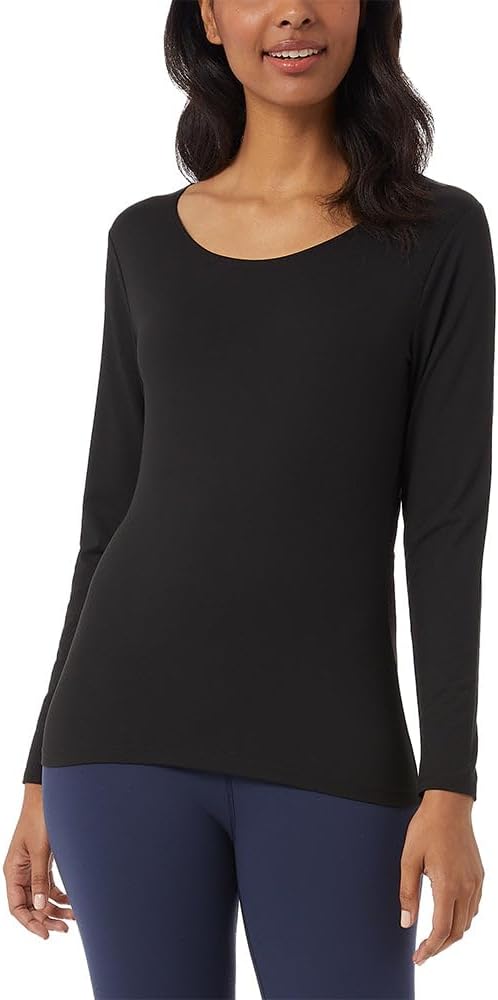 32 Degrees Women's Cozy Heat Base Layer Scoop Neck Top - Thermal Long Sleeve Shirt for Cold Weather
