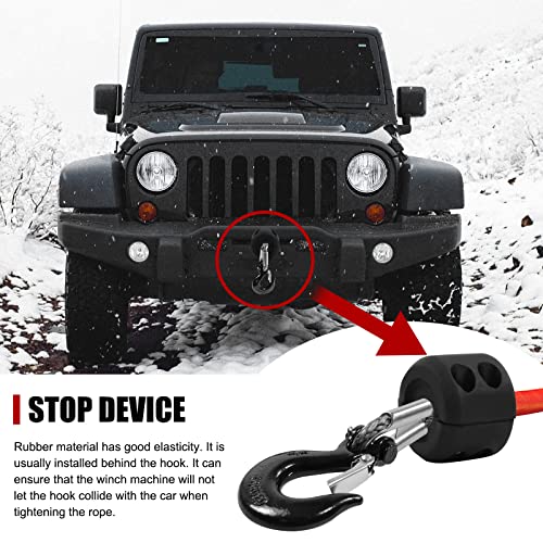 Synthetic Winch Rope 3/8" x 100'-23800 lbs Winch Line with Protective Sleeve,Forged Winch Hook,Safety Pull Strap go for 4W...