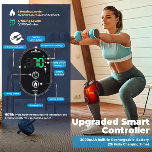 NORTHERN BROTHERS Knee Heating Pad to Keep Knee Warmers, Warm Heated Knee for Pain Relief, Portable Heated Knee Brace for ...