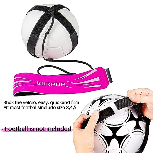 Soccer/Volleyball/Rugby Trainer, Football Kick Throw Solo Practice Training Aid Control Skills Adjustable Waist Belt for K...