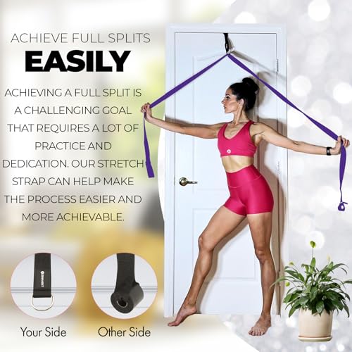 Pilates Stretching Strap with Door Anchor - Flexibility Equipment for Pilates Practitioners - Ideal for Improving Leg Flex...