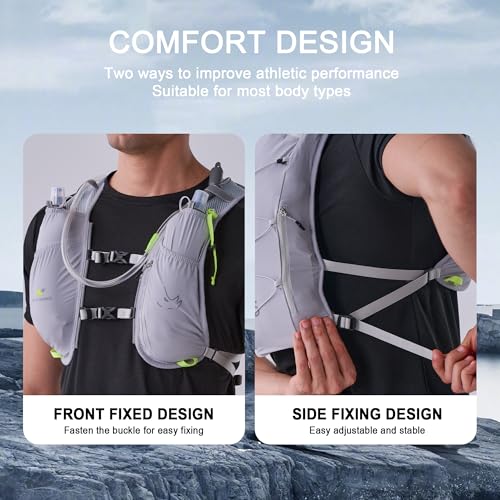 N NEVO RHINO 5.5L Running Vest for Women Men, Lightweight Hydration Vest with 1.5L Water Bladder, Breathable Water Backpac...