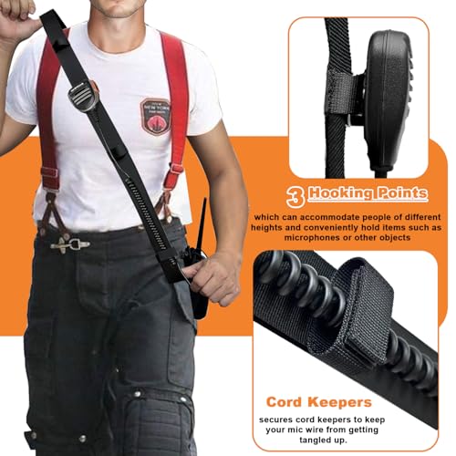 Levowin 2 Pack Firefighter Radio Strap and Holder with Sway Strap Bundle Set, Adjustment Ability and Mic Holder, Holds Wal...