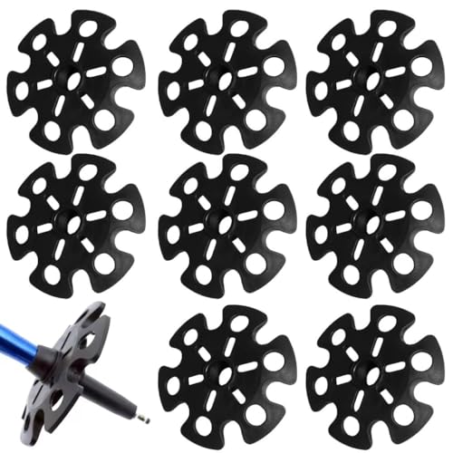 8 pcs Removable Mud Ski Basket Trekking Pole Snowflake Basket,Removable Mud Ski Basket Replacement Accessory for Hiking Poles