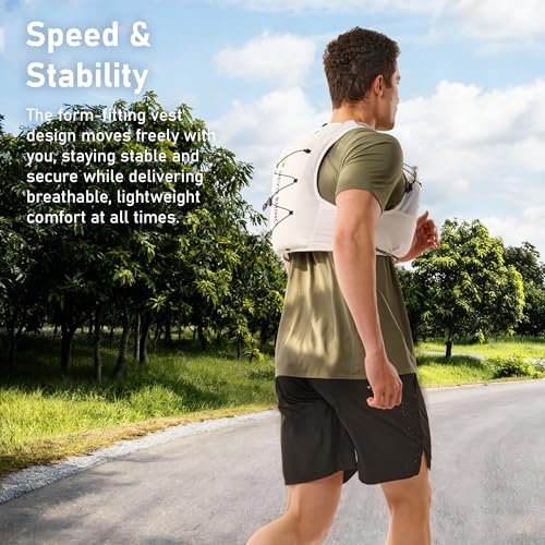 N NEVO RHINO Running Vest for Women Men, 5L Lightweight Running Hydration Vest with 2 TPU 500ml Soft Flask, Breathable Hyd...
