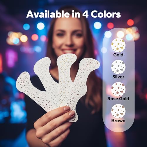 CharmCherry Makeup Patches (15 Count, Rose Gold), Face Sparkle Freckles Patches, Waterproof Glitter Freckles Face Tattoo, ...