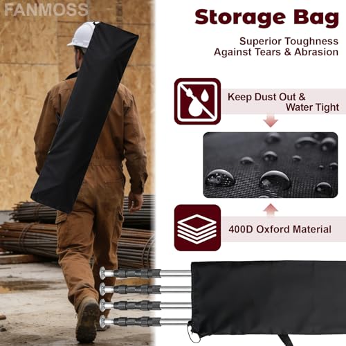 Fanmoss 9.5FT Dust Barrier Poles Kit, 4 Pack Dust Barrier System with 32FT x13FT Sealed Plastic Sheet, 2 Zipper Doors & Ca...