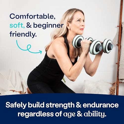 Cubii Build Adjustable Dumbbell Set - Includes Two Adjustable Hand Weight Dumbbells Plus 4 Cubii 1 lb SoftRings Free Weigh...