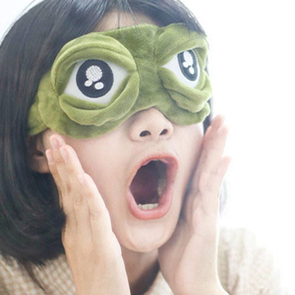 2 PCS Sleep Mask for Girls Women Men Kids Funny Cute Contoured Blackout Frog Cat Dog Animal 3D Sleep Eye Mask for Sleeping