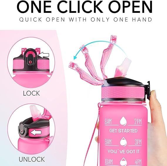 I Am The Storm Sugar Skull 32 OZ Drinking Water Bottle with Times to Drink and Straw, Motivational with Carrying Strap, Leakproof BPA & Toxic Free, Ensure You Drink Enough Water for Outdoor